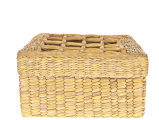 wicker basket isolated on white background
