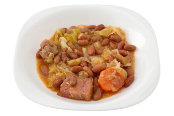 Feijoada Portuguesa in the white plate