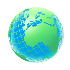 transparent the globe green and blue color