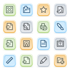 Document web icons on color buttons.