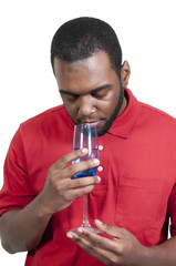 African American Man with Wine