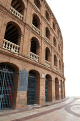 Fototapeta premium Detail of Plaza de toros (bullring) in Valencia, Spain. The stad