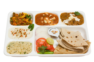spicy Indian vegetarian Thali, food , Rajasthan, India