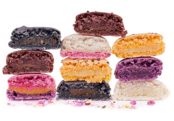 Half cut  colorful macaroons