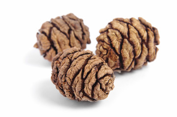 Three cones on white background