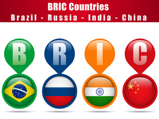 Obraz premium BRIC Countries Buttons