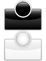 Glossy web buttons black and white