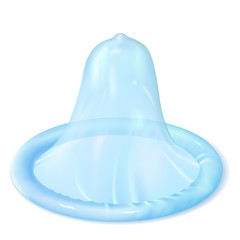 Condom. Blue, Isolated.