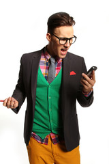 Mann mit Handy