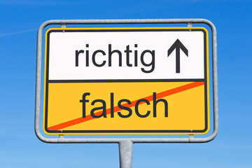 falsch und richtig