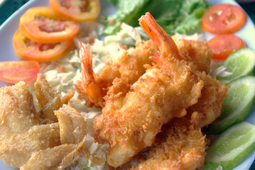 Fried prawn with dough