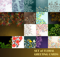 set of floral greeting cards