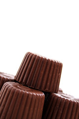 Rounded chocolate from corner