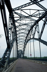 Old iron bridge structure color image