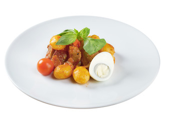 roast of veal with potatoes