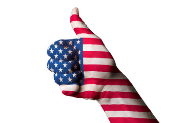 america national flag thumb up gesture for excellence and achiev