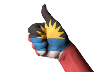 antigua barbuda national flag thumb up gesture for excellence an