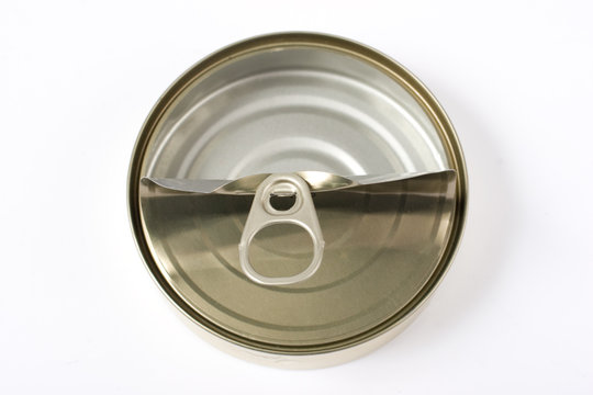 Open empty metal can