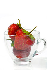 strawberries in glass cup