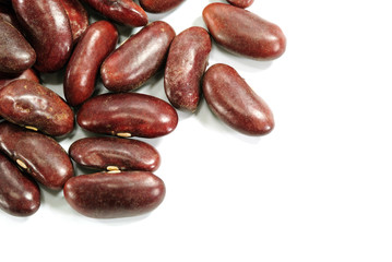 red beans on white background