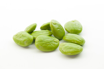 Whole petai beans isolated on