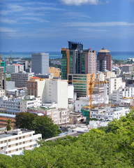Fototapeta premium Observation deck on the Port-Louis- capital of Mauritius