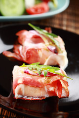 Prosciutto cheese rolls