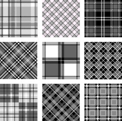Black and white plaid patterns