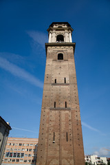 Fototapeta na wymiar Torre campanaria del Duomo di Torino A.D. 1470