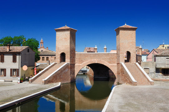 View of Comacchio, Ferrara, Emilia Romagna, Italy