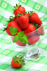 Delicious strawberry dessert in elegant goblet