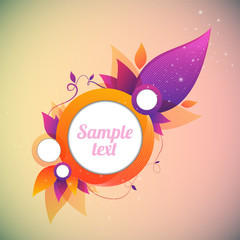 Obraz premium flower abstract background text frame vector illustration
