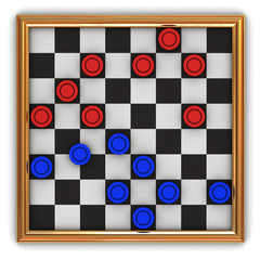 Checkers on board