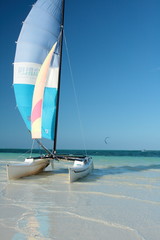 sailboat on tropical beach