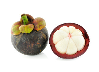 fresh mangosteen on a white background