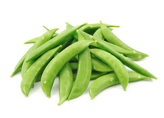 fresh green peas isolated on a white background