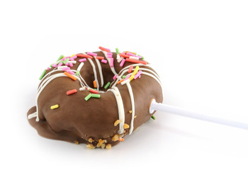 chocolate donut isolated on white background