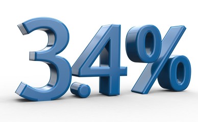 3.4 % 3d Schrift blau