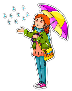 recommend clip art: girl with umbrella in the rain
