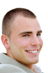 Fototapeta premium Open smile of young student with healthy teeth