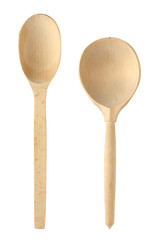 Wooden spoon isolated on white background