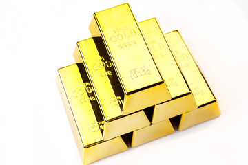 Photo of gold bars, studio shots, closeup