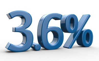 3.6 % 3d Schrift blau