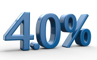 4.0 % 3d Schrift blau