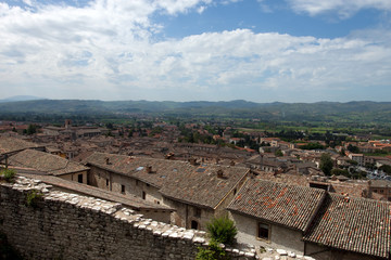 Fototapeta na wymiar Panoramic view of the city of Gubbio