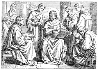 Augustine of Hippo, church school - obrazy, fototapety, plakaty