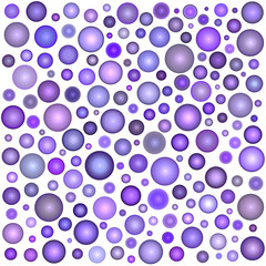3d glossy sphere bubble pattern in multiple purple on white