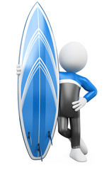 3D Surfer - Posing with surfboard