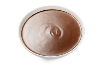 cup of hot melted chocolate, isolated on white