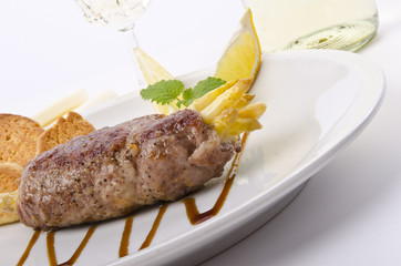 Asparagus full beefs olive of the calf